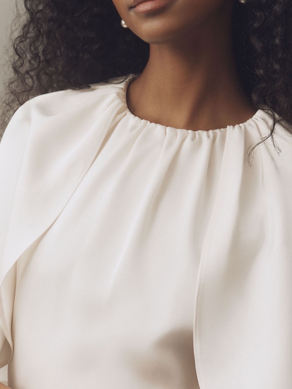 Mare Mare Long sleeve cape midi dress